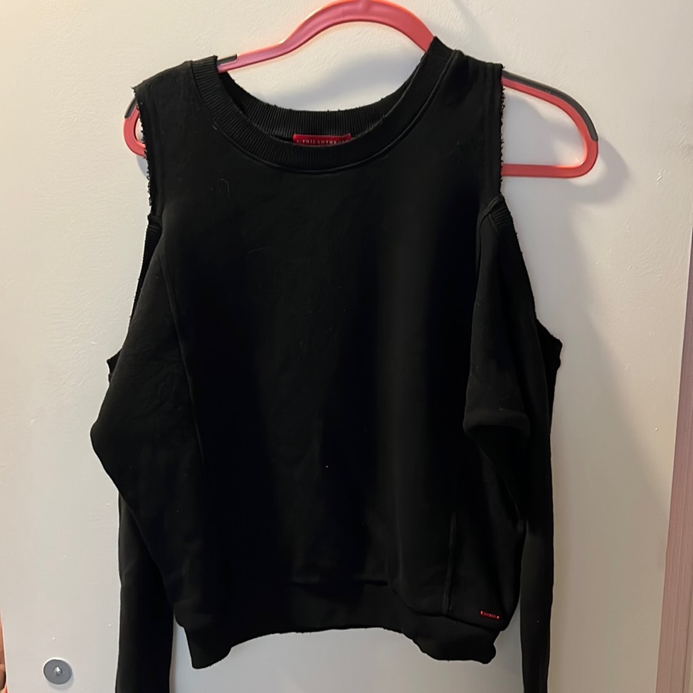 Off the shoulder black sweatshirt with tags brand new size S
